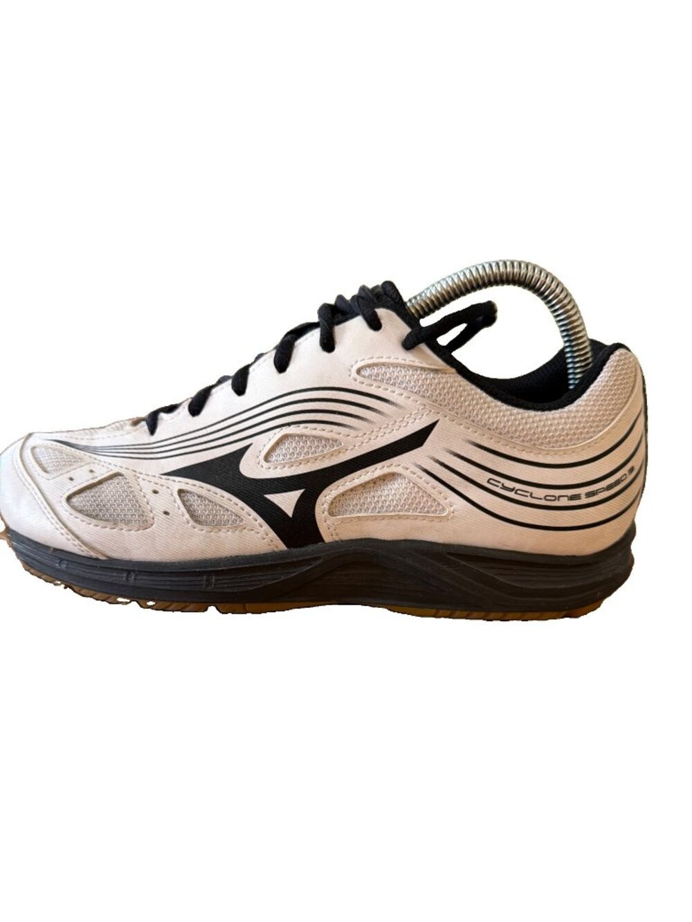 Mizuno Cyclone Speed 3 Women's Sneakers 9 White Black Lace Up Volleyball Shoes